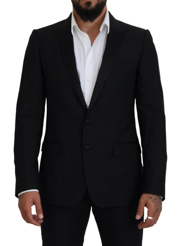 Black Slim Fit Formal Martini Blazer Dolce & Gabbana