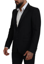 Black Slim Fit Formal Martini Blazer Dolce & Gabbana