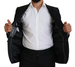 Black Slim Fit Formal Martini Blazer Dolce & Gabbana