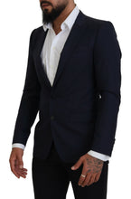 Blue Wool Slim Fit Formal Coat Blazer Dolce & Gabbana