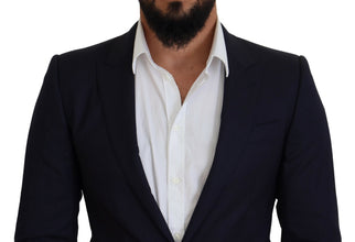Blue Wool Slim Fit Formal Coat Blazer Dolce & Gabbana