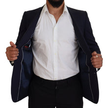 Blue Wool Slim Fit Formal Coat Blazer Dolce & Gabbana