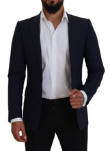 Blue Wool Slim Fit Formal Coat Blazer Dolce & Gabbana