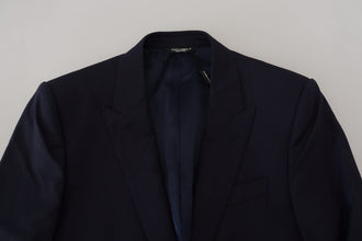 Blue Wool Slim Fit Formal Coat Blazer Dolce & Gabbana