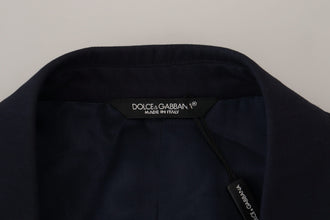 Blue Wool Slim Fit Formal Coat Blazer Dolce & Gabbana