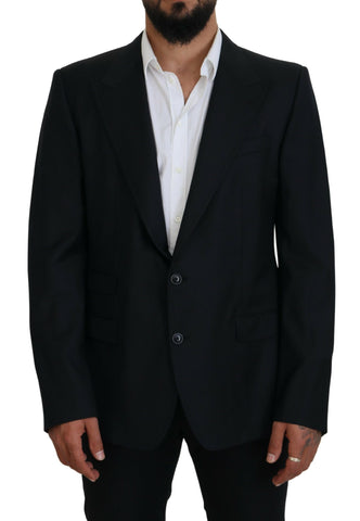 Dark Blue Wool Formal Sicilia Blazer Dolce & Gabbana