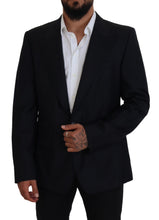 Dark Blue Wool Formal Sicilia Blazer Dolce & Gabbana