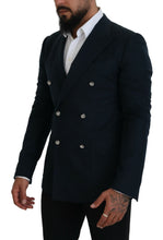 Blue Double Breasted Formal Coat Blazer Dolce & Gabbana