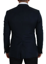 Blue Double Breasted Formal Coat Blazer Dolce & Gabbana