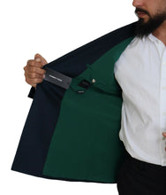 Blue Double Breasted Formal Coat Blazer Dolce & Gabbana