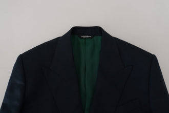 Blue Double Breasted Formal Coat Blazer Dolce & Gabbana