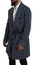 Black Blue Martini Printed Lining Robe Dolce & Gabbana