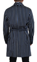 Black Blue Martini Printed Lining Robe Dolce & Gabbana