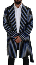 Black Blue Martini Printed Lining Robe Dolce & Gabbana