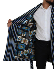 Black Blue Martini Printed Lining Robe Dolce & Gabbana