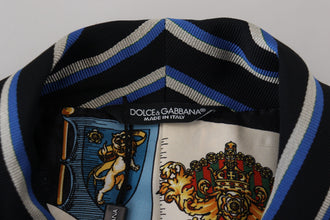 Black Blue Martini Printed Lining Robe Dolce & Gabbana