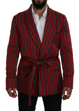 Red Striped Martini Printed Lining Robe Dolce & Gabbana