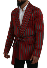 Red Striped Martini Printed Lining Robe Dolce & Gabbana