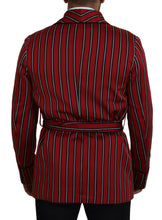 Red Striped Martini Printed Lining Robe Dolce & Gabbana