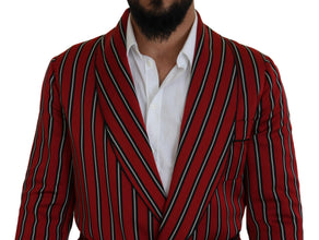 Red Striped Martini Printed Lining Robe Dolce & Gabbana