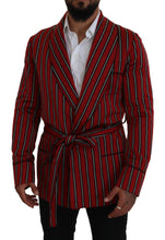 Red Striped Martini Printed Lining Robe Dolce & Gabbana