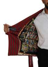 Red Striped Martini Printed Lining Robe Dolce & Gabbana
