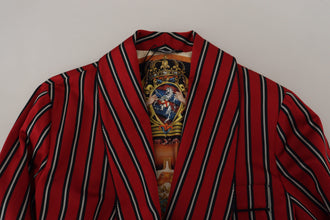 Red Striped Martini Printed Lining Robe Dolce & Gabbana