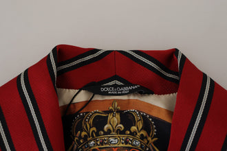 Red Striped Martini Printed Lining Robe Dolce & Gabbana