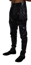 Black Shining Nylon Skinny Men Pants Dolce & Gabbana