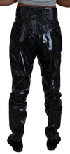 Black Shining Nylon Skinny Men Pants Dolce & Gabbana