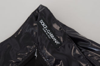 Black Shining Nylon Skinny Men Pants Dolce & Gabbana