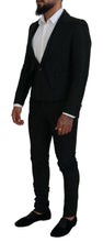 Black Polyester Men 2 Piece MARTINI Suit Dolce & Gabbana