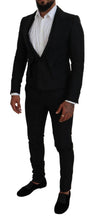 Black Polyester Men 2 Piece MARTINI Suit Dolce & Gabbana