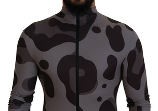 Gray Patterned Polyester Wetsuit Swimwear Dolce & Gabbana