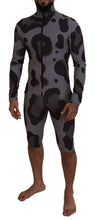 Gray Patterned Polyester Wetsuit Swimwear Dolce & Gabbana