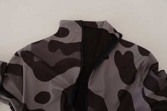 Gray Patterned Polyester Wetsuit Swimwear Dolce & Gabbana