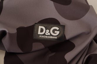 Gray Patterned Polyester Wetsuit Swimwear Dolce & Gabbana