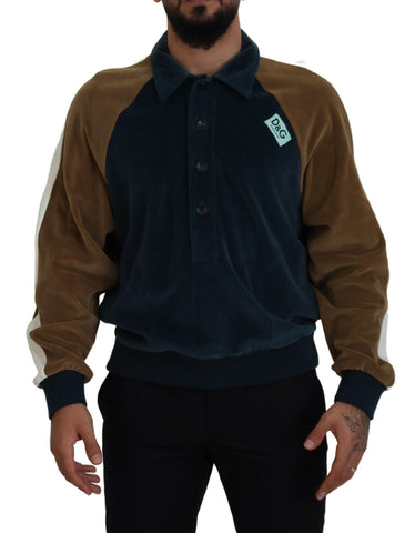 Multicolor Cotton Collared Pullover Sweater Dolce & Gabbana