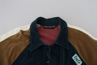 Multicolor Cotton Collared Pullover Sweater Dolce & Gabbana
