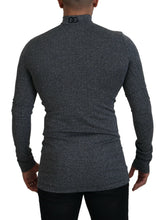 Dark Gray Nylon Turtleneck Pullover Sweater Dolce & Gabbana