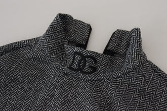 Dark Gray Nylon Turtleneck Pullover Sweater Dolce & Gabbana
