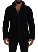 Black Wool Knit Button Cardigan Sweater Dolce & Gabbana