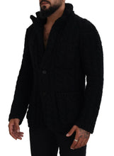 Black Wool Knit Button Cardigan Sweater Dolce & Gabbana