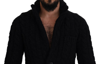 Black Wool Knit Button Cardigan Sweater Dolce & Gabbana