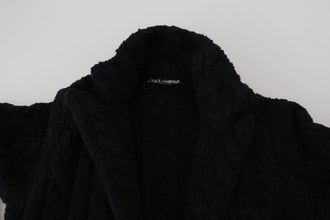 Black Wool Knit Button Cardigan Sweater Dolce & Gabbana