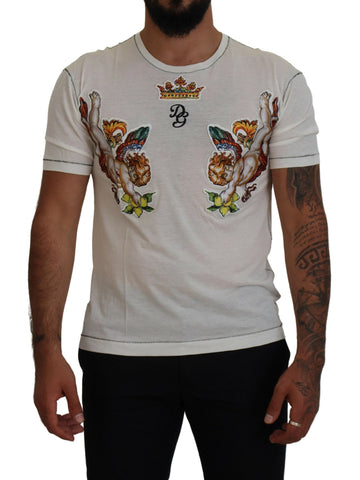 White Printed Short Sleeves Men T-shirt Dolce & Gabbana