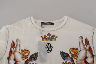 White Printed Short Sleeves Men T-shirt Dolce & Gabbana