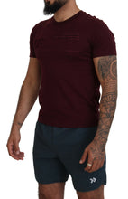 Maroon Printed Short Sleeves Men T-shirt Dolce & Gabbana