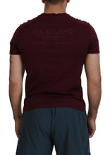 Maroon Printed Short Sleeves Men T-shirt Dolce & Gabbana