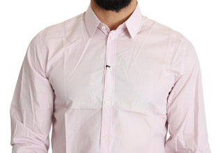 Light Pink Cotton Formal GOLD Dress Shirt Dolce & Gabbana